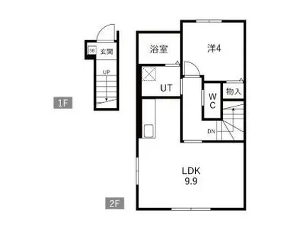 LEVEL VIJF B(1LDK/2階)の間取り写真