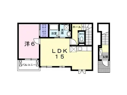 ミエティトゥーラ(1LDK/2階)の間取り写真