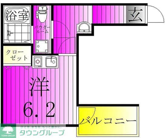 セレーノ舎人(ワンルーム/2階)の間取り写真