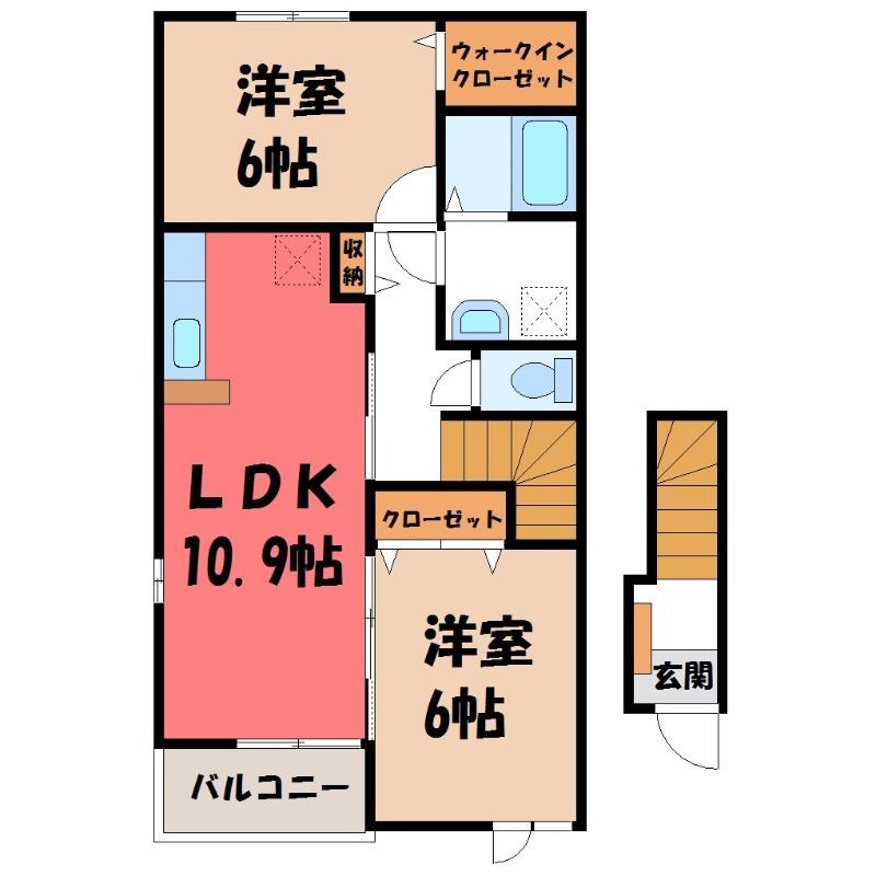エルシアI(2LDK/2階)の間取り写真