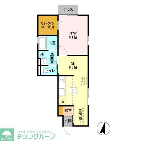 ＪＲ京浜東北線 蕨駅 徒歩32分 2階建 築12年(1DK/1階)の間取り写真