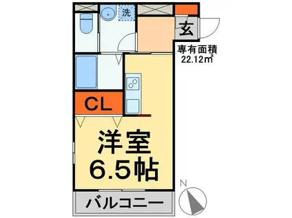 ネクスタージュ新松戸(ワンルーム/3階)の間取り写真