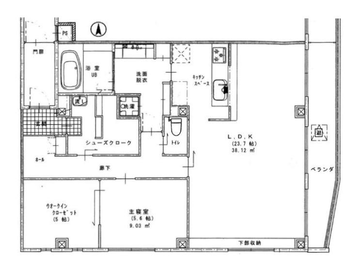 サングレース赤塚B(1LDK/3階)の間取り写真