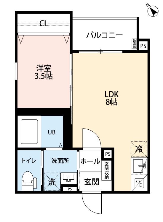 ROBOT HOME井尻Ⅲ(1LDK/3階)の間取り写真