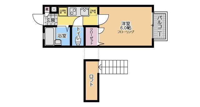 アイランドステージ(1K/2階)の間取り写真