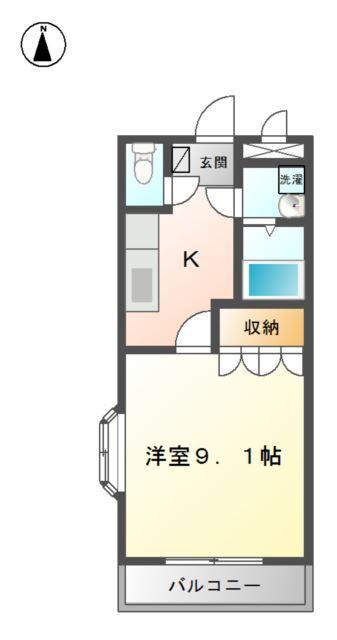 CENT ECLAT UNE(1K/2階)の間取り写真