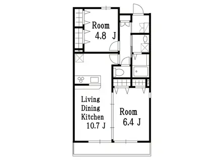 京急大師線 川崎大師駅 徒歩7分 3階建 築12年(2LDK/2階)の間取り写真