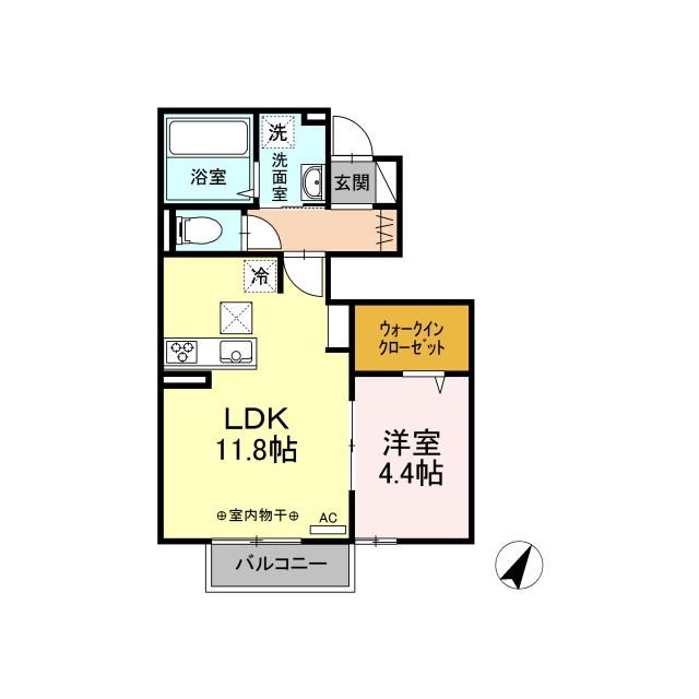 D-ROOM エミネンスK(1LDK/1階)の間取り写真