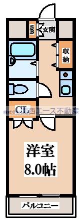 ダイヤモンドメゾン高井田(1K/3階)の間取り写真