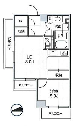 四谷坂町レジデンス(1LDK/3階)の間取り写真