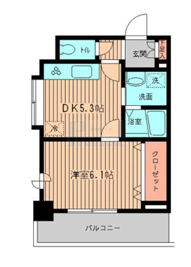 サンライズ中十条(1DK/5階)の間取り写真