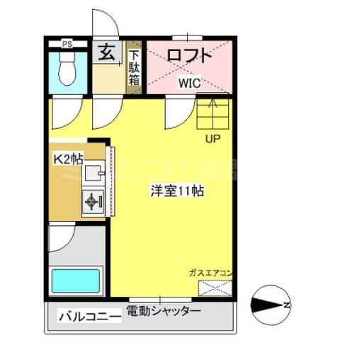 セザンヌ三谷(ワンルーム/1階)の間取り写真