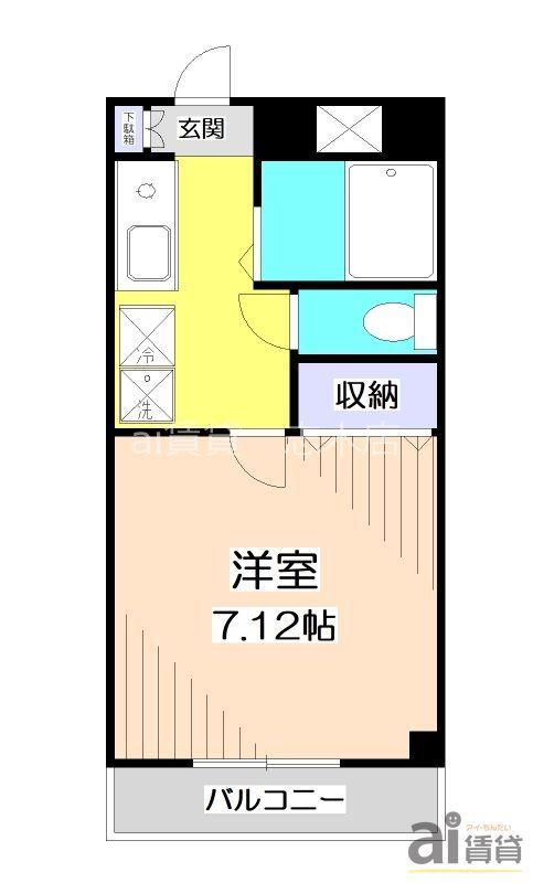 アークル(1K/2階)の間取り写真