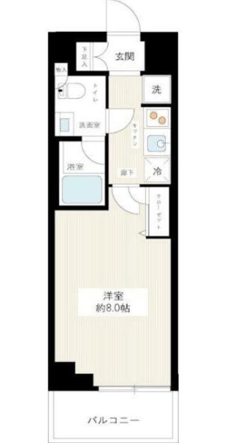 HYS CRECER 清澄白河(1K/3階)の間取り写真