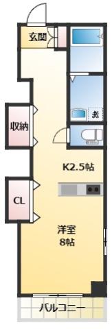 リバブル稲川(ワンルーム/5階)の間取り写真