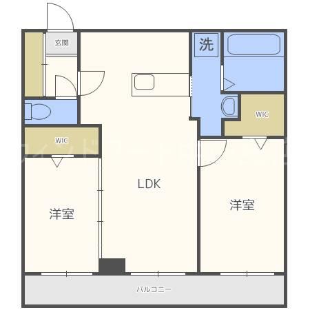 ピオネロ伏見(2LDK/3階)の間取り写真