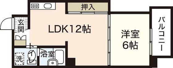 バロックワークス(1LDK/5階)の間取り写真