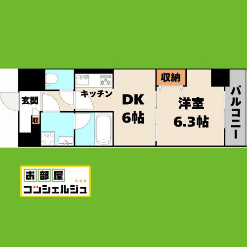 メイボーテセラ(1DK/8階)の間取り写真