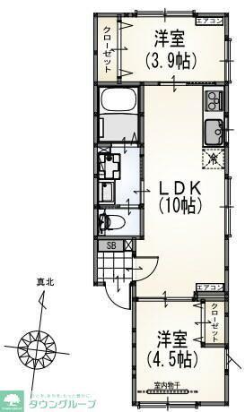 サンライズ成瀬A棟(2LDK/1階)の間取り写真