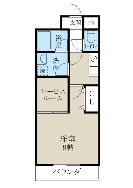 リアライズ西湊町通(1SK/3階)の間取り写真