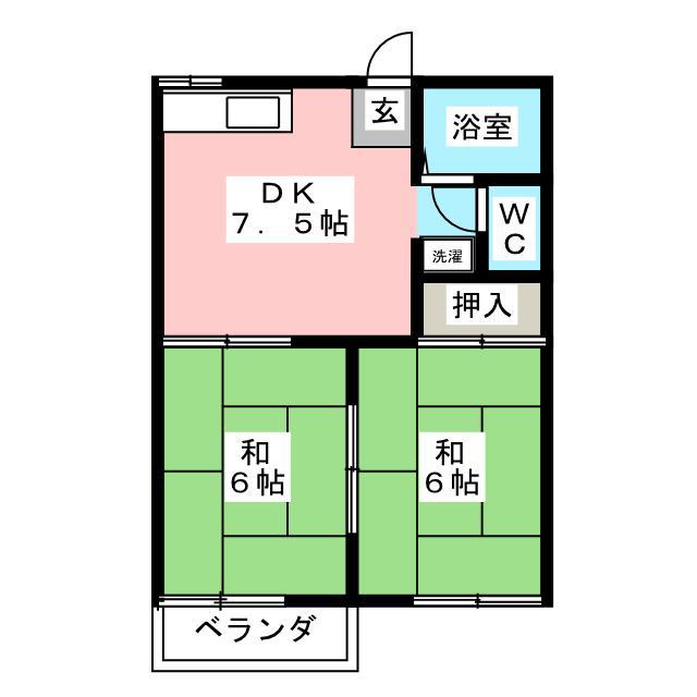 フォーブル小城(2DK/2階)の間取り写真