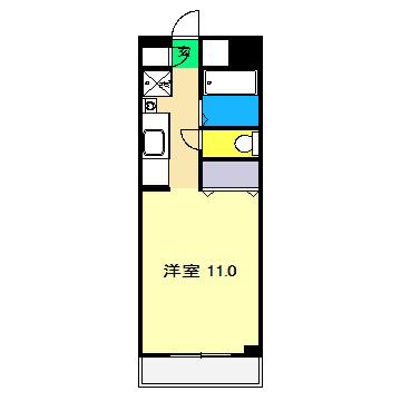 フィットハイム日の出(ワンルーム/4階)の間取り写真
