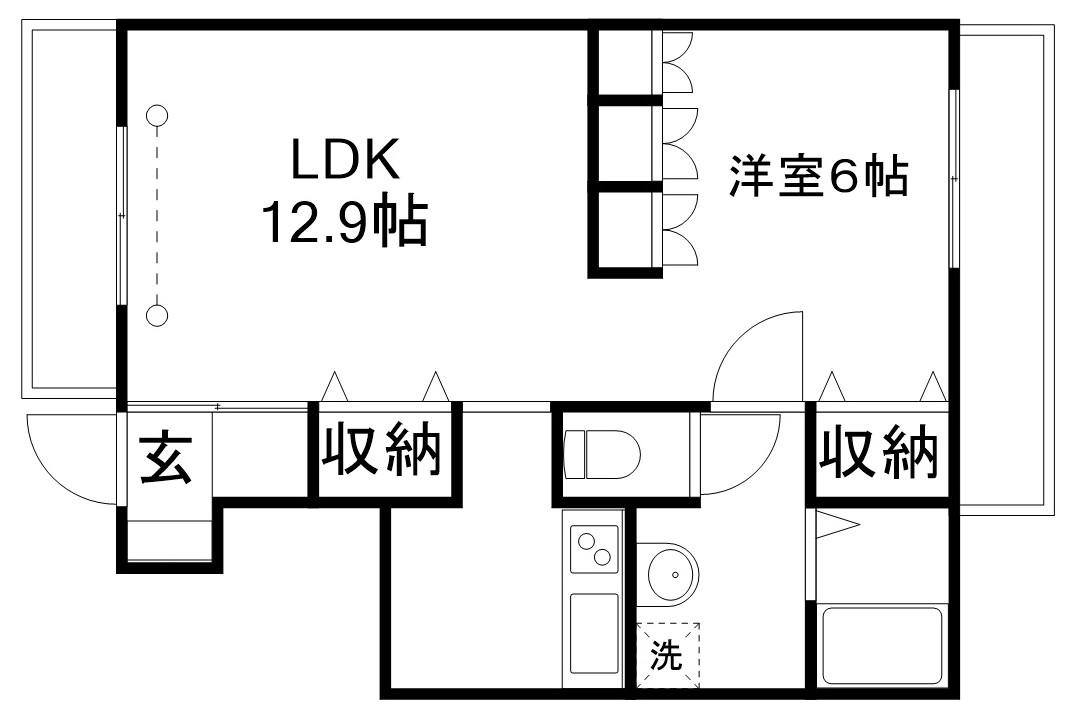 コートヴィラ吉祥寺(1LDK/1階)の間取り写真