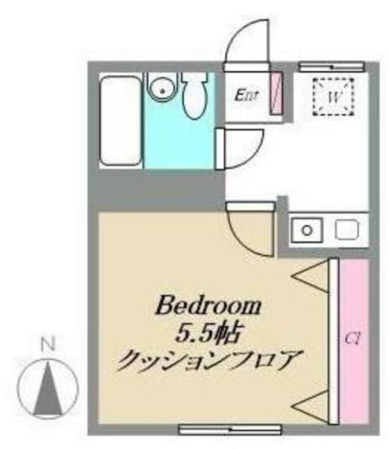 コンフォール城南G棟(1K/2階)の間取り写真