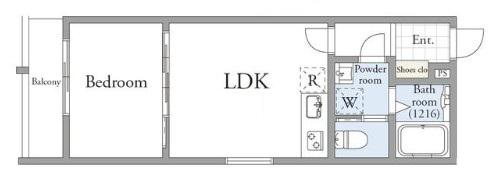 アーベインテラス南千住(1LDK/1階)の間取り写真