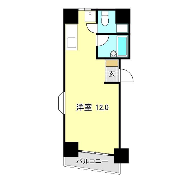 フラットパイン廿代(ワンルーム/3階)の間取り写真