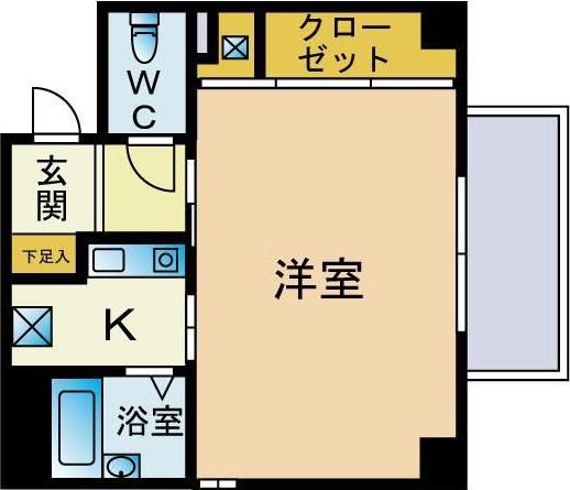 ヴァリエ南福岡(1K/2階)の間取り写真