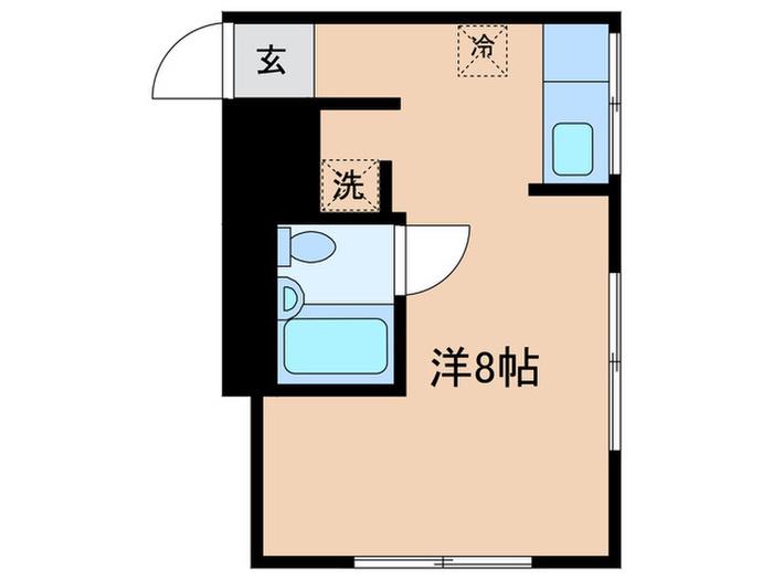 鈴木荘(ワンルーム/2階)の間取り写真
