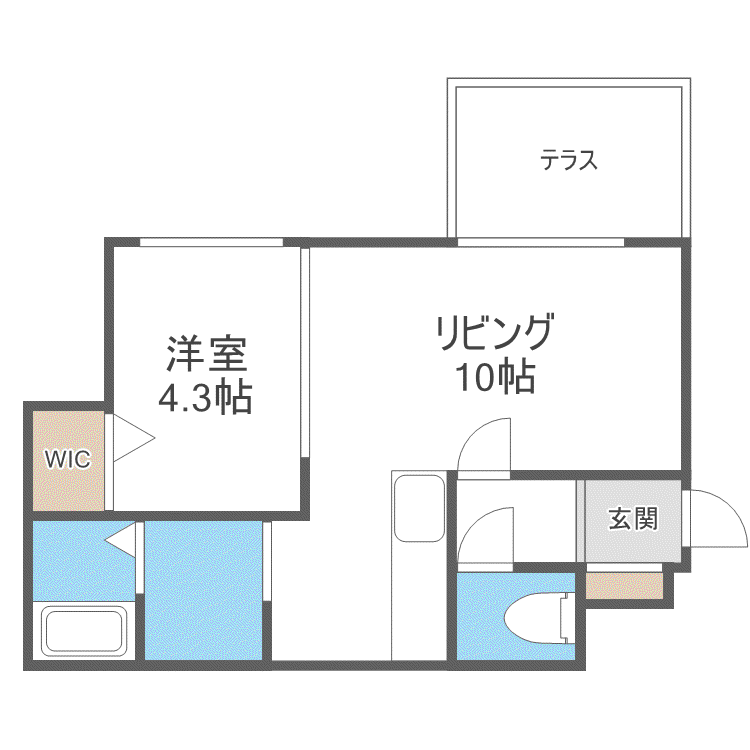 ウエリスアーバン円山北3条(1LDK/1階)の間取り写真