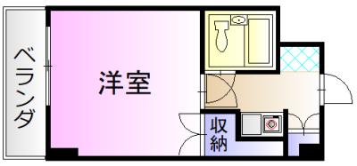 エトワール宇都宮第3(1K/1階)の間取り写真