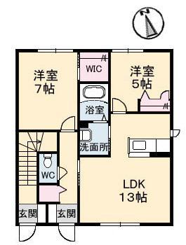 シャーメゾン 77(2LDK/1階)の間取り写真