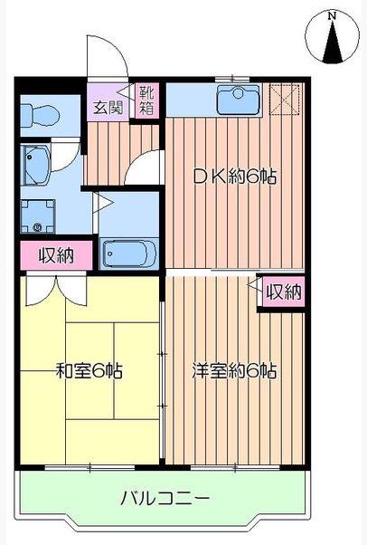 ファミール西葛西(2DK/4階)の間取り写真