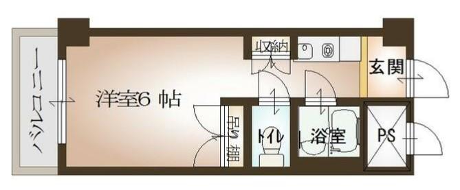 共立リライアンス5四谷(ワンルーム/4階)の間取り写真
