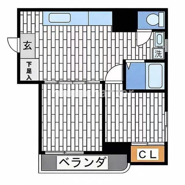 米田ビル(2DK/4階)の間取り写真