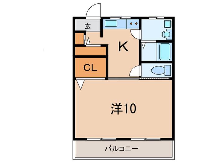 かぎ屋ビル(1K/3階)の間取り写真