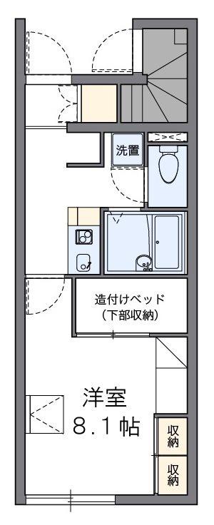 レオパレス高尾ヒルズ(1K/1階)の間取り写真