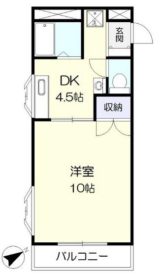 メゾン大福(1DK/4階)の間取り写真