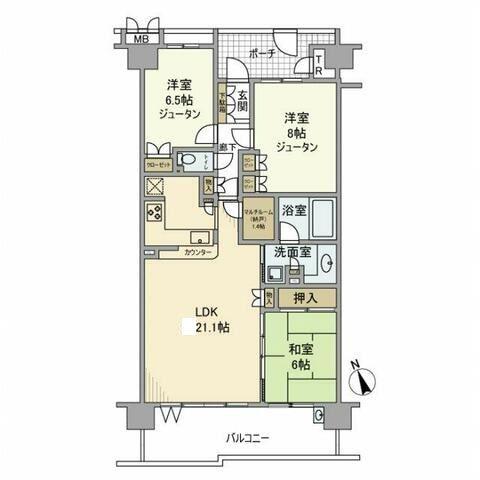 プレイシア(3LDK/2階)の間取り写真