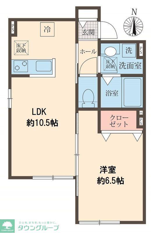 メゾン シャンテ ウワド(1LDK/1階)の間取り写真