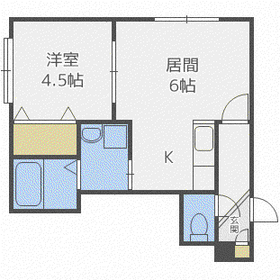 アプレシアール札幌トレス(1LDK/3階)の間取り写真