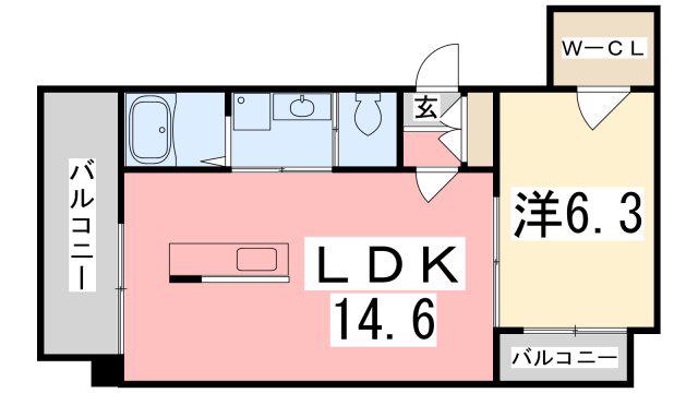 MEILLEUR(1LDK/2階)の間取り写真