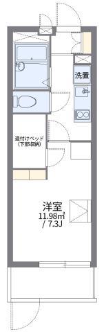 レオパレスコンパル唐湊 弐番館(1K/1階)の間取り写真
