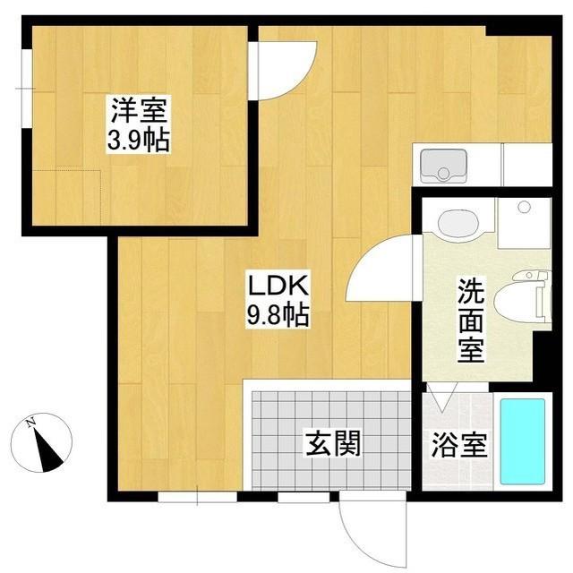まるビル桜町(1LDK/1階)の間取り写真