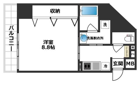 CESTA高槻(1K/2階)の間取り写真