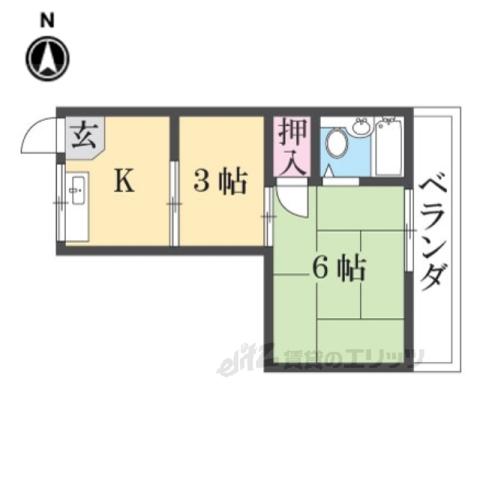 マンション大和(2K/4階)の間取り写真