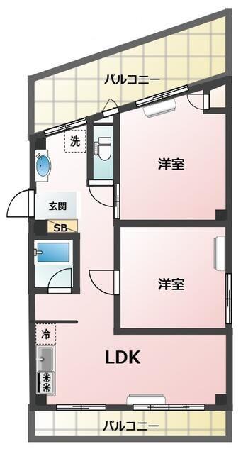 BLISS金町ビル(2LDK/3階)の間取り写真